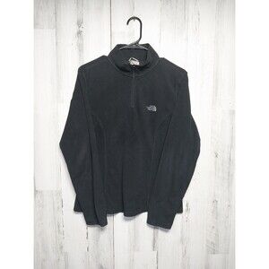 The North Face PolarTech 1/4 Zip Black Pullover Fleece Sweatshirt Woman’s Sz L